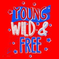 Young Wild & Free Red White & Blue Santa Hat thumb 1