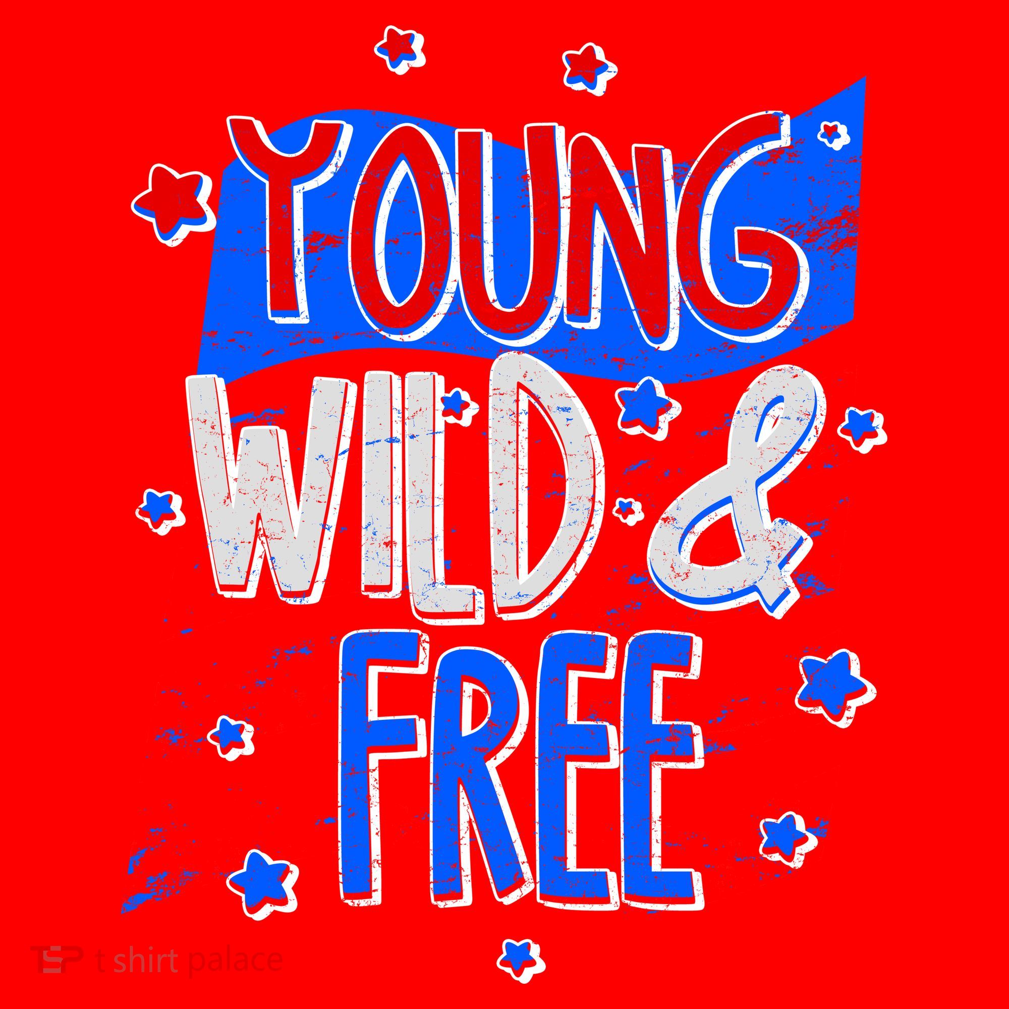 Young Wild & Free Red White & Blue Santa Hat