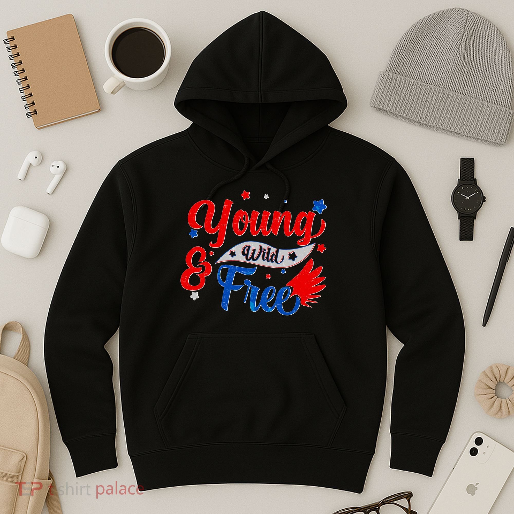Young Wild And Free USA Hoodie
