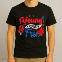 Young Wild And Free USA T-Shirt thumb 3