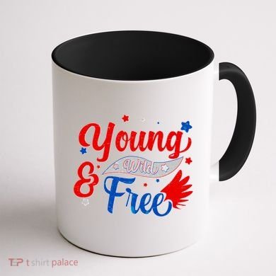 Young Wild And Free USA Coffee Mug back