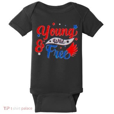 Young Wild And Free USA Baby Bodysuit