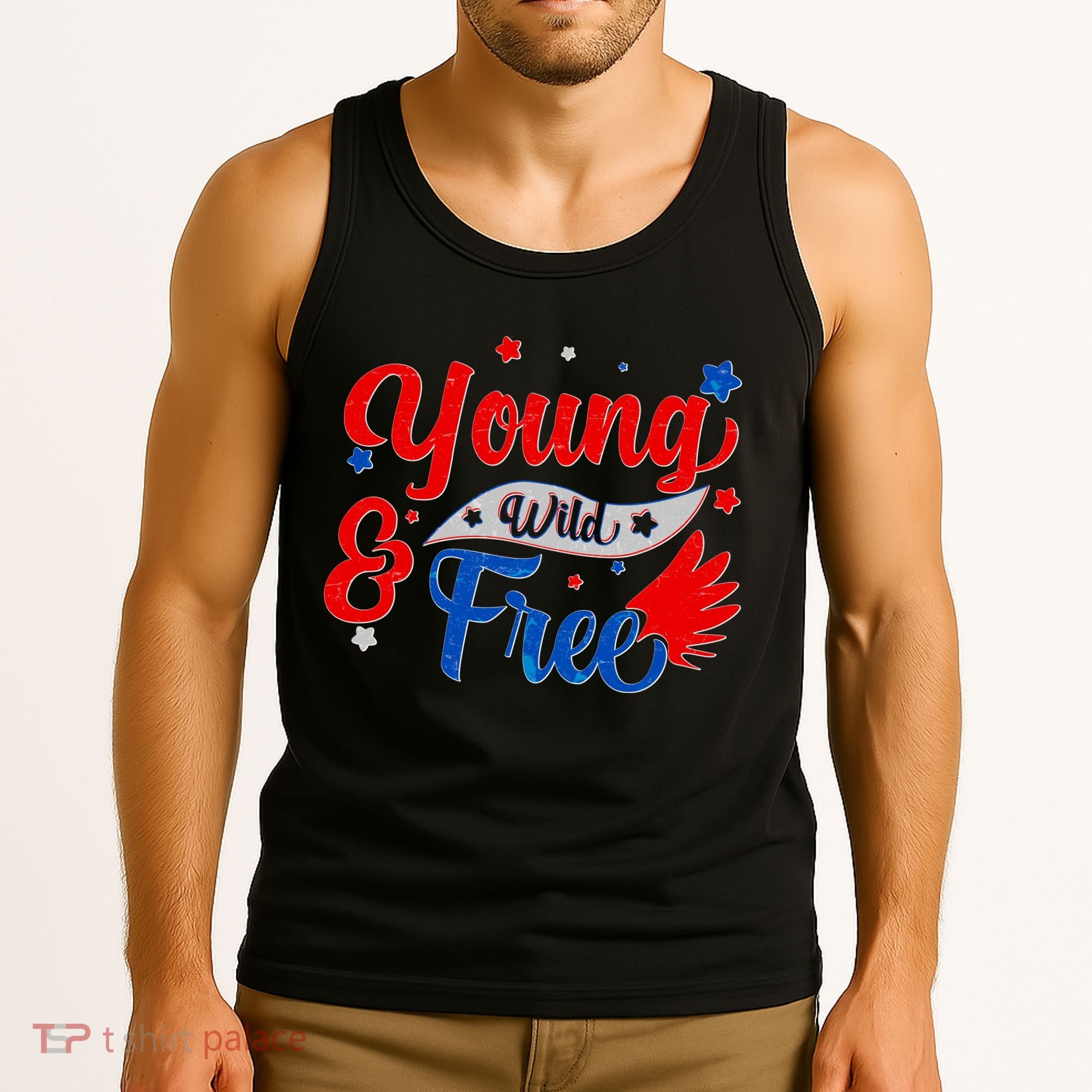 Young Wild And Free USA Tank Top