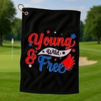 Young Wild And Free USA Golf Towel thumb 1