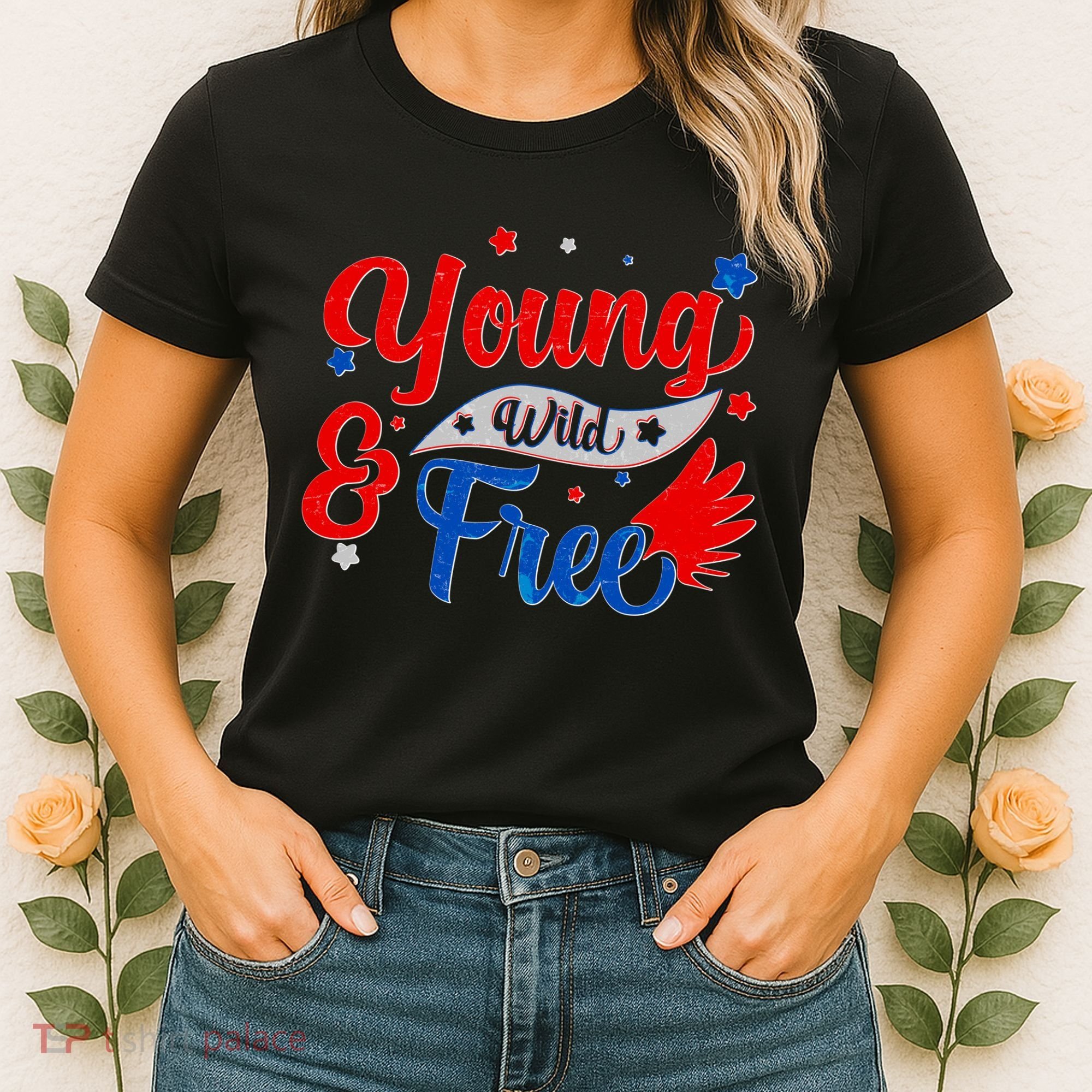 Young Wild And Free USA Women's T-Shirt