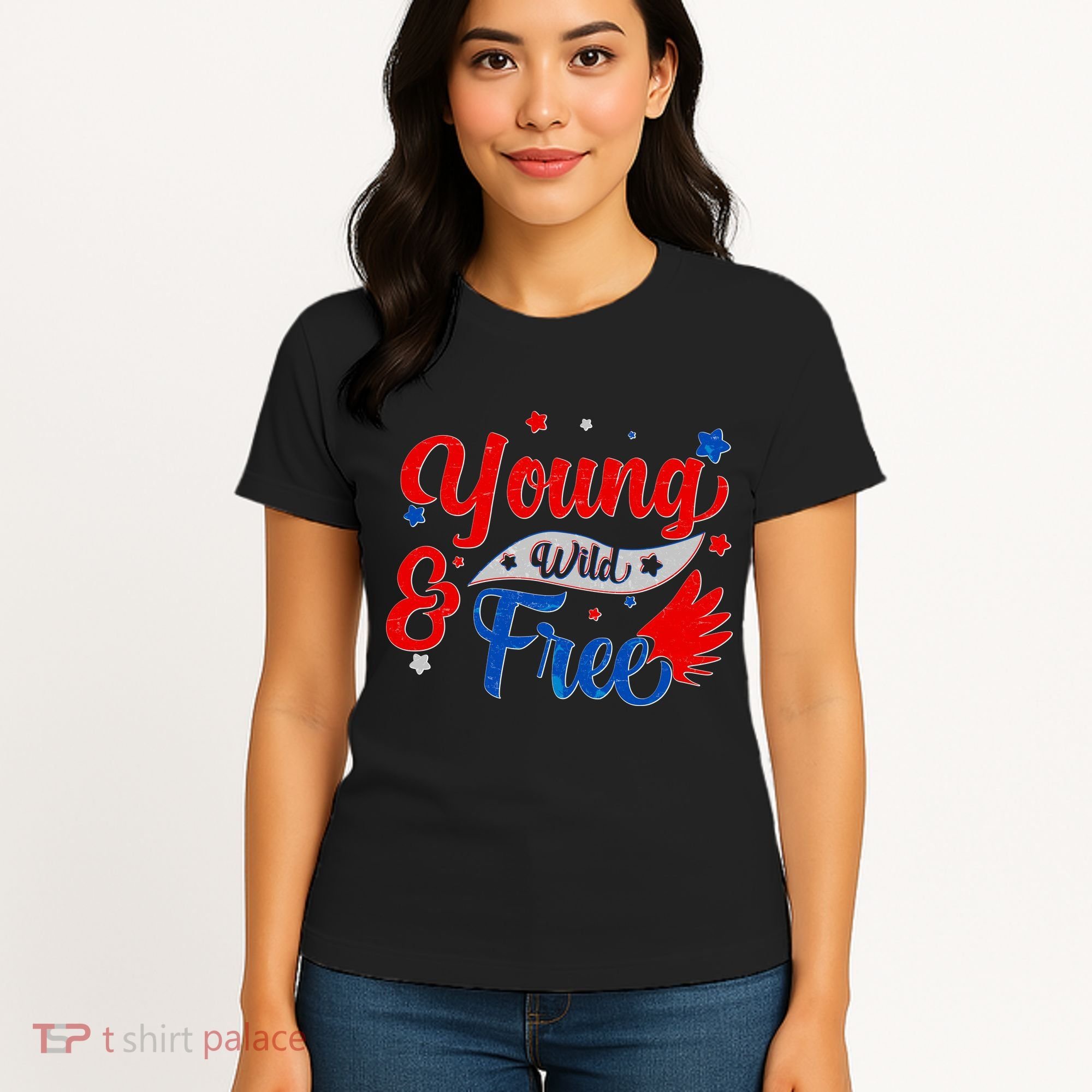 Young Wild And Free USA Women's T-Shirt