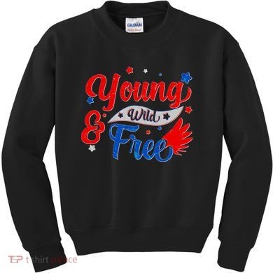 Young Wild And Free USA Kids Sweatshirt