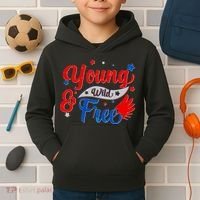 Young Wild And Free USA Kids Hoodie thumb 2