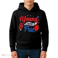 Young Wild And Free USA Kids Hoodie thumb 4