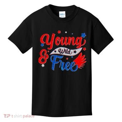 Young Wild And Free USA Kids T-Shirt