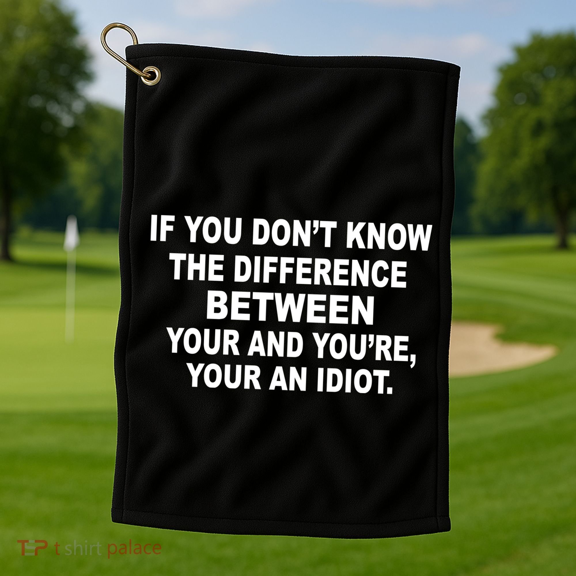 Your and You're Your an Idiot Golf Towel