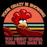 Your Crazy Is Showing Funny Rooster USA-Made Doggie Bandana thumb 2