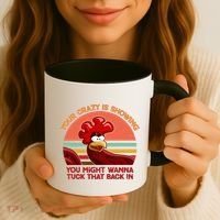 Your Crazy Is Showing Funny Rooster Coffee Mug thumb 3