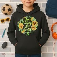 Your Feelings Are Valid Mental Health Awareness Kids Hoodie thumb 2