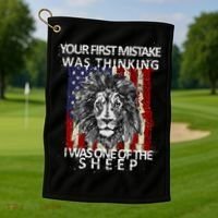 Your First Mistake Was Thinking I Was One Of The Sheep Golf Towel thumb 1