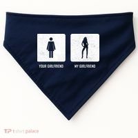 Your Girlfriend My Girlfriend  USA-Made Doggie Bandana thumb 0