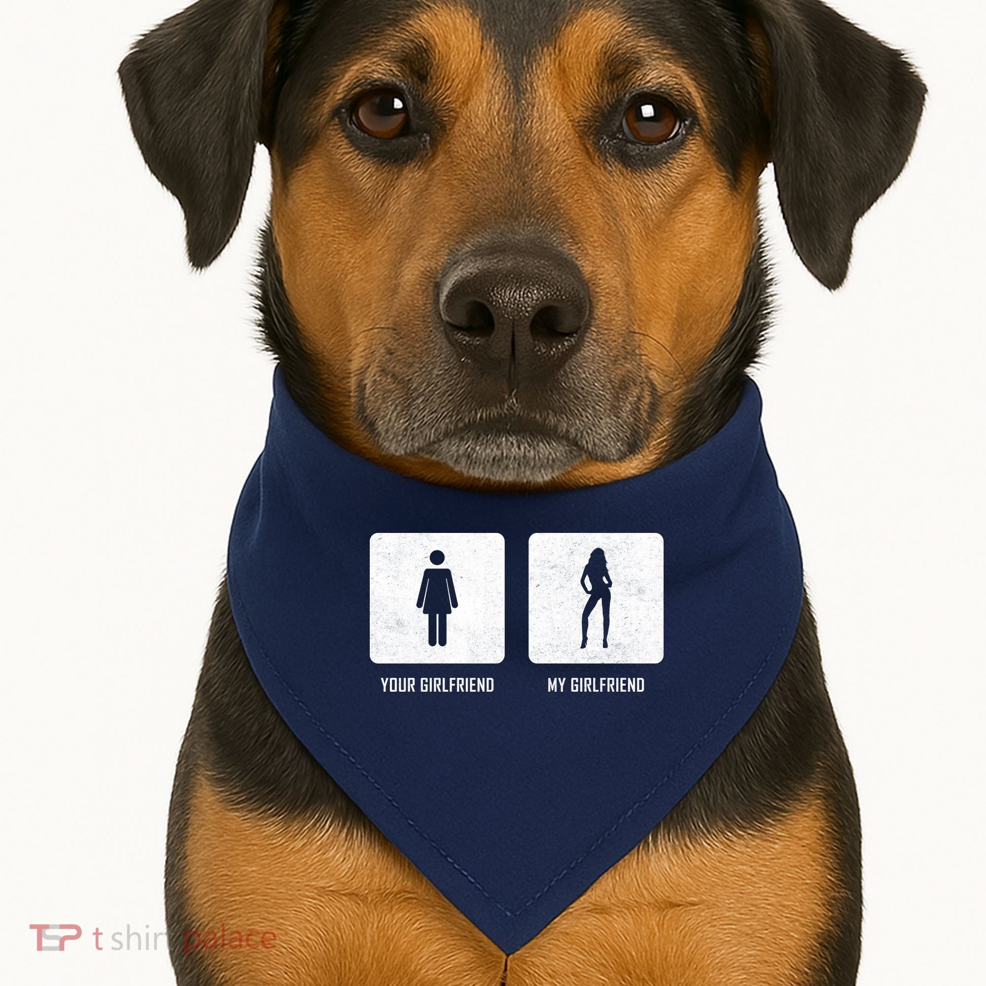 Your Girlfriend My Girlfriend  USA-Made Doggie Bandana