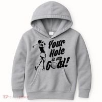 Your Hole Is My Goal! Funny Golfing Kids Hoodie thumb 0