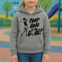 Your Hole Is My Goal! Funny Golfing Kids Hoodie thumb 3