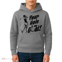 Your Hole Is My Goal! Funny Golfing Kids Hoodie thumb 4