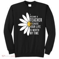 Your Life Is Worth My Time Inspiring Teacher Sweatshirt thumb 0
