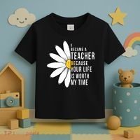 Your Life Is Worth My Time Inspiring Teacher Toddler T-Shirt thumb 3