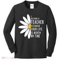 Your Life Is Worth My Time Inspiring Teacher Kids Long Sleeve Shirt thumb 0