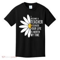 Your Life Is Worth My Time Inspiring Teacher Kids T-Shirt thumb 0