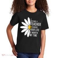 Your Life Is Worth My Time Inspiring Teacher Kids T-Shirt thumb 2