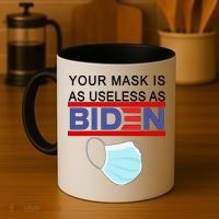 Your Mask Is As Useless As Biden Pro Trump Coffee Mug thumb 4