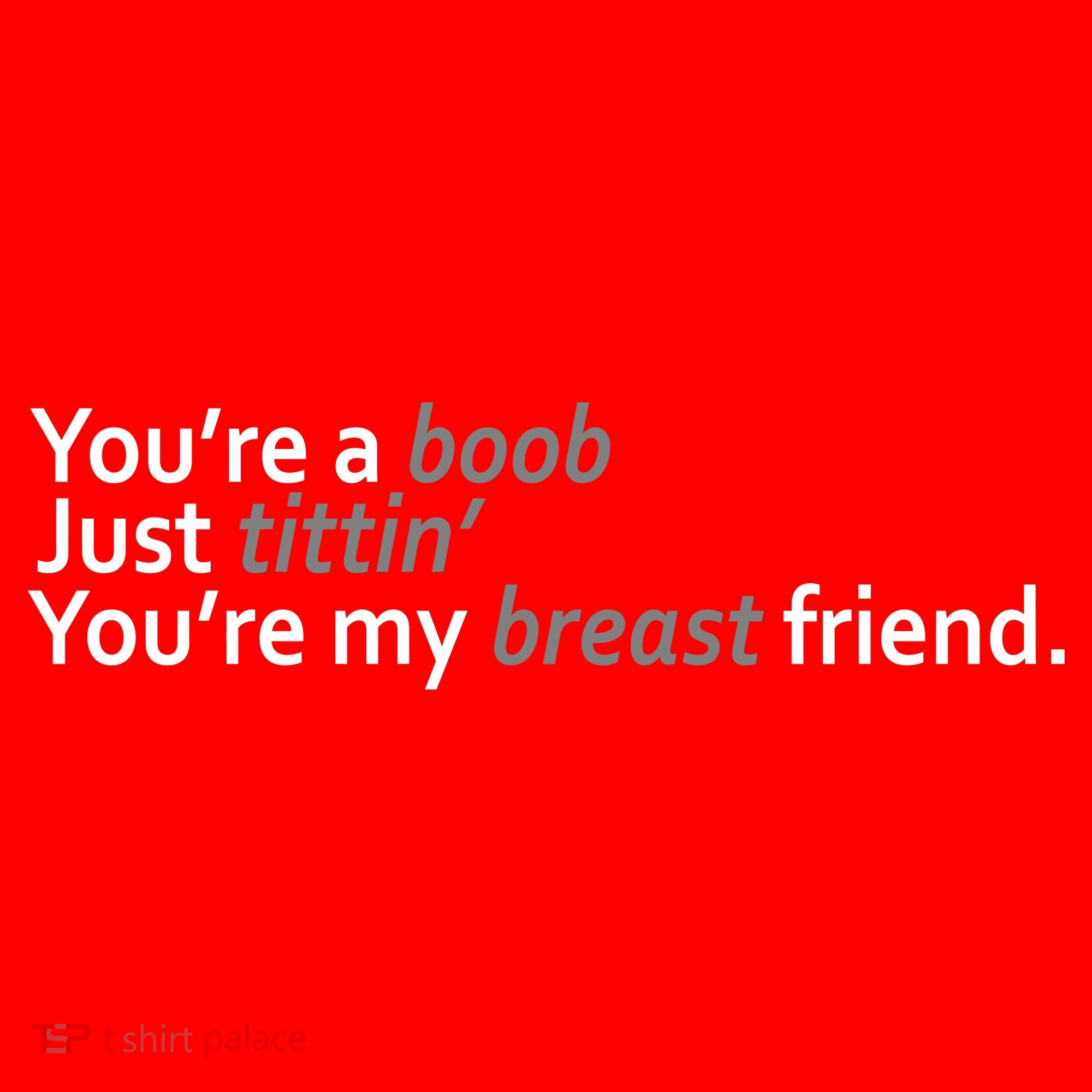 You're A Boob Just Tittin You're My Breast Friend Women's Tank Top