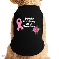 You're Looking At A Survivor Breast Cancer Doggie Tank thumb 0