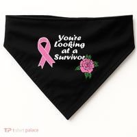 You're Looking At A Survivor Breast Cancer USA-Made Doggie Bandana thumb 0
