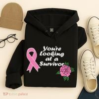 You're Looking At A Survivor Breast Cancer Hoodie thumb 4