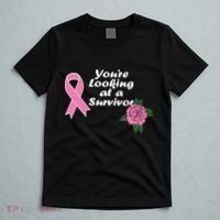 You're Looking At A Survivor Breast Cancer T-Shirt thumb 5
