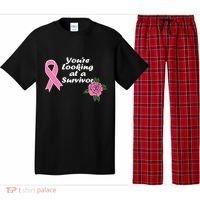 You're Looking At A Survivor Breast Cancer Pajama Set thumb 0