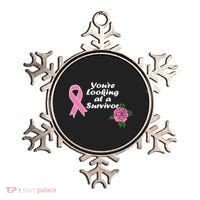 You're Looking At A Survivor Breast Cancer Ornament thumb 0