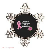 You're Looking At A Survivor Breast Cancer Ornament thumb 0