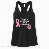 You're Looking At A Survivor Breast Cancer Women's Tank Top thumb 0