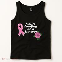 You're Looking At A Survivor Breast Cancer Tank Top thumb 2