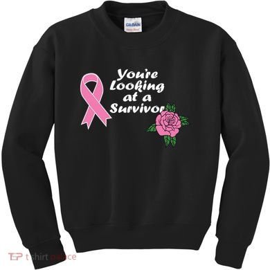 You're Looking At A Survivor Breast Cancer Kids Sweatshirt