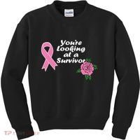 You're Looking At A Survivor Breast Cancer Kids Sweatshirt thumb 0