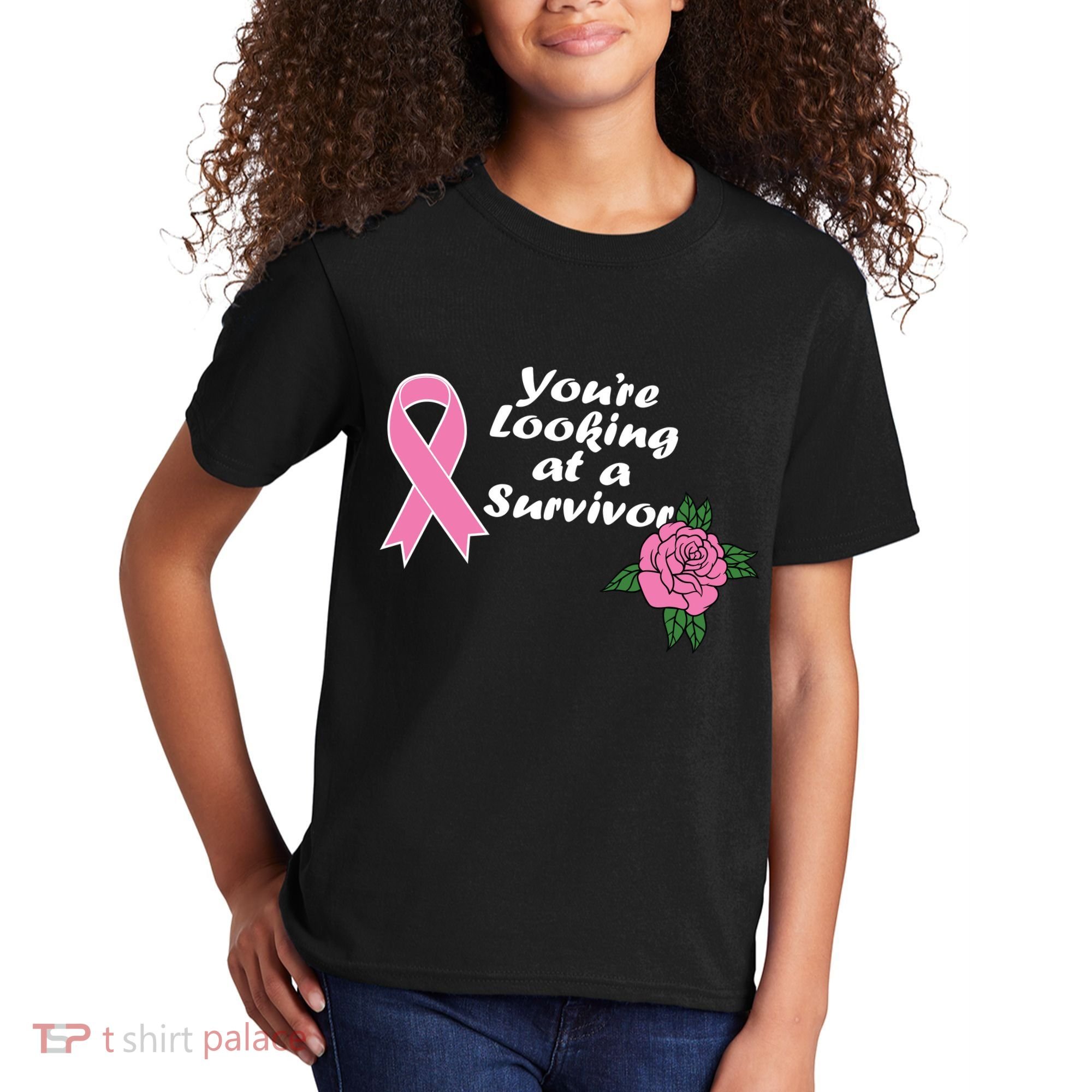You're Looking At A Survivor Breast Cancer Kids T-Shirt