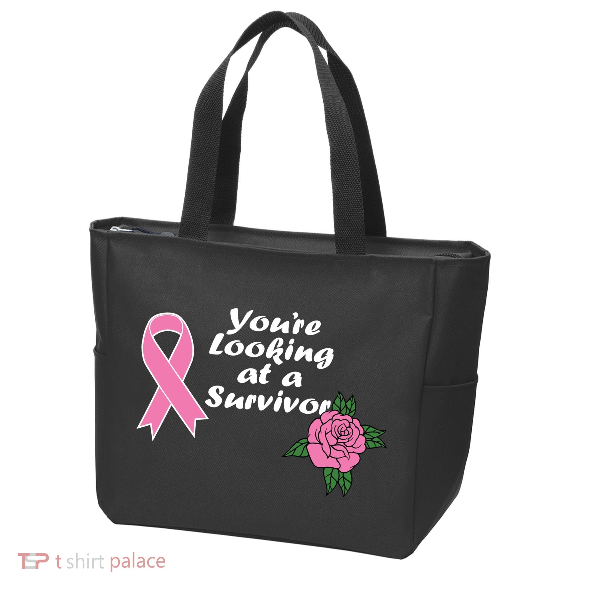 You're Looking At A Survivor Breast Cancer Tote Bag