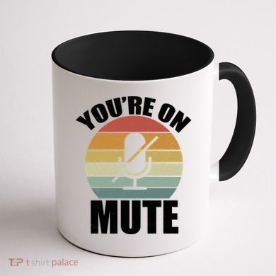 You're On Mute Retro Funny Coffee Mug back