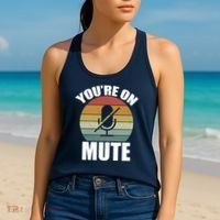 You're On Mute Retro Funny Women's Tank Top thumb 2