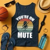 You're On Mute Retro Funny Tank Top thumb 4