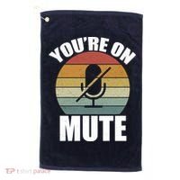 You're On Mute Retro Funny Golf Towel thumb 0