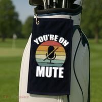 You're On Mute Retro Funny Golf Towel thumb 2