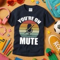 You're On Mute Retro Funny Kids T-Shirt thumb 3